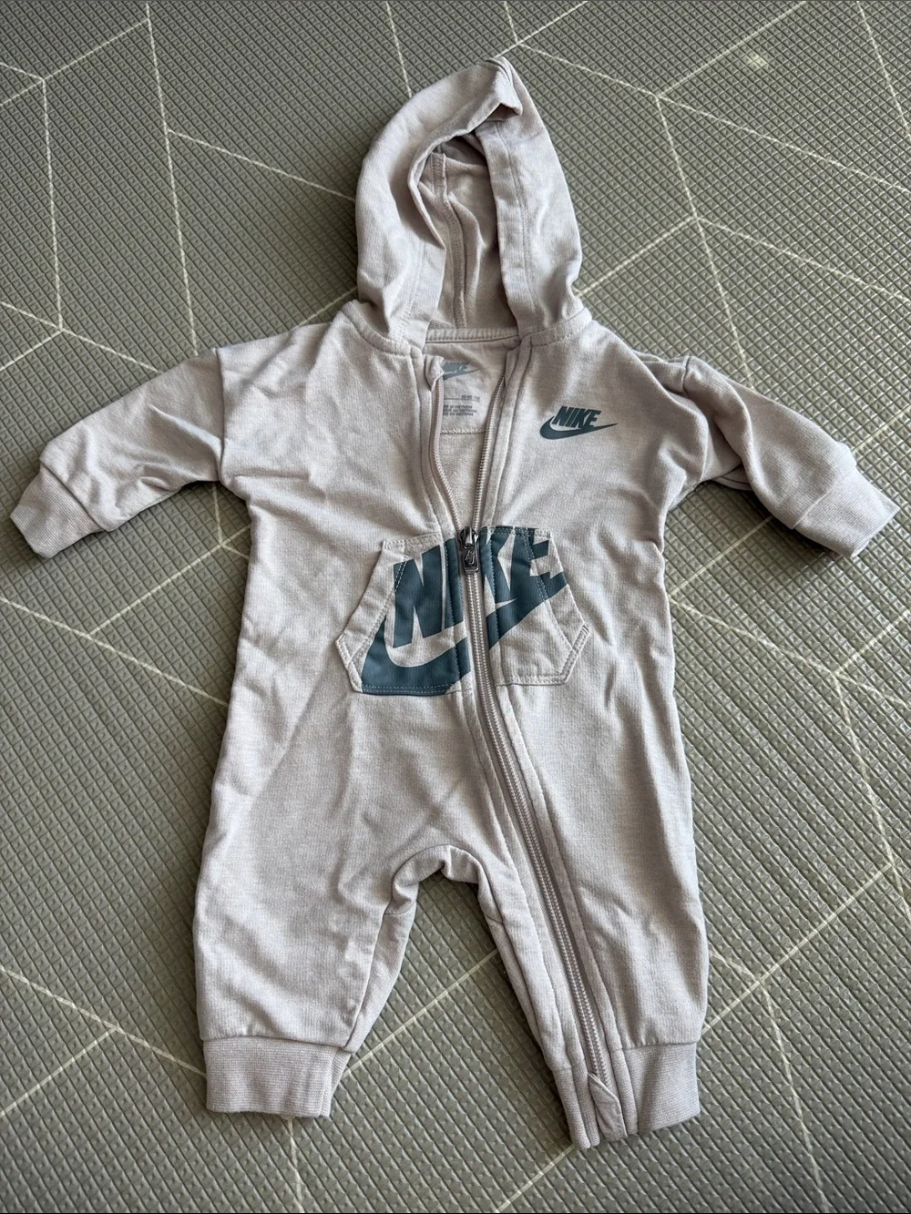 Nike Infant Hooded One-Piece in Beige
